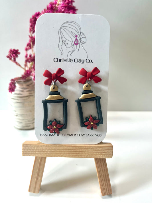 Christmas-Red bows with lantern