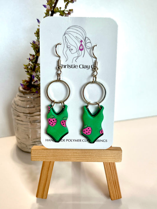 Bathing Suit-Strawberry design dangles