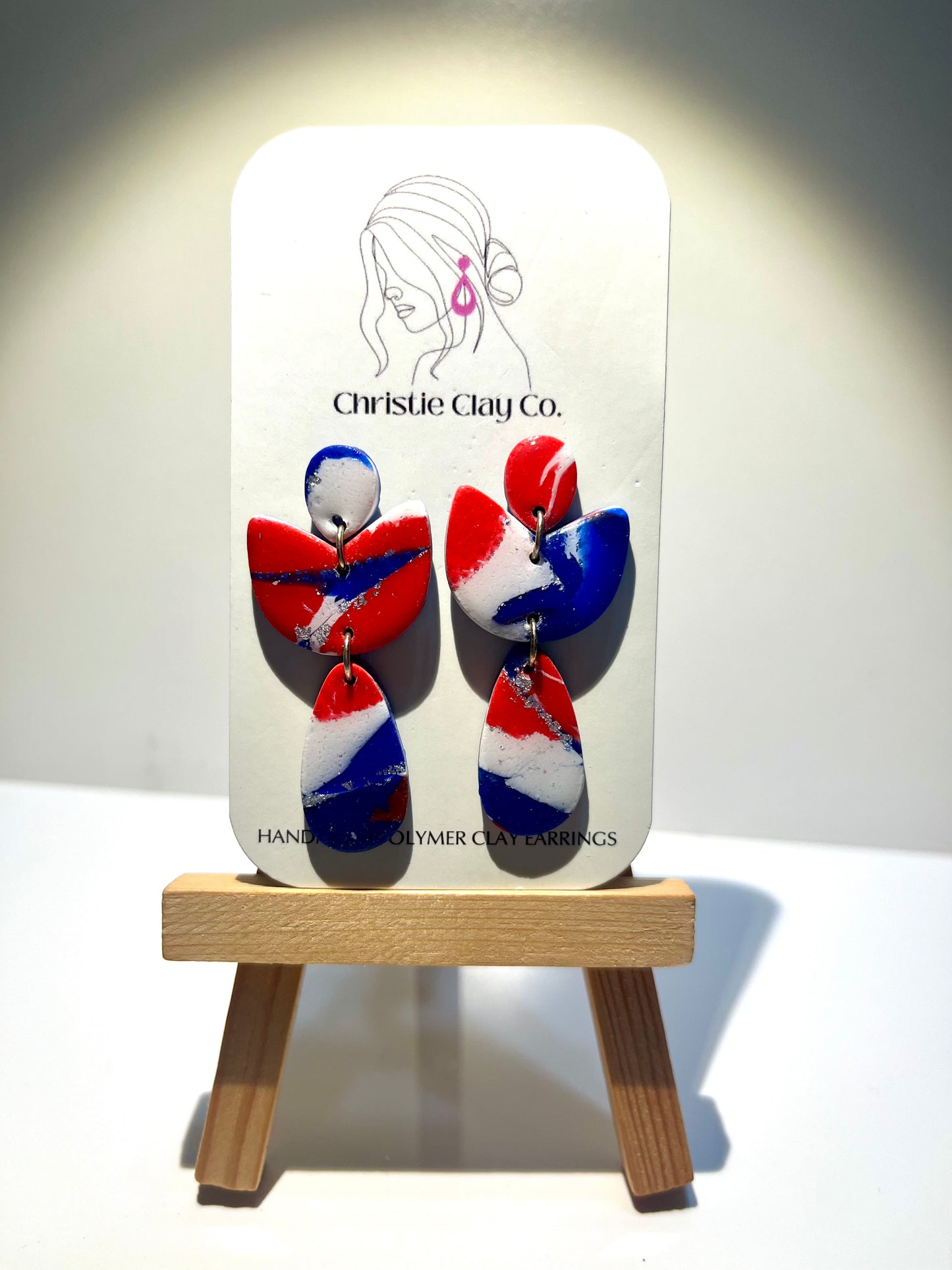 Red, White, & Blue-Three tier dangle