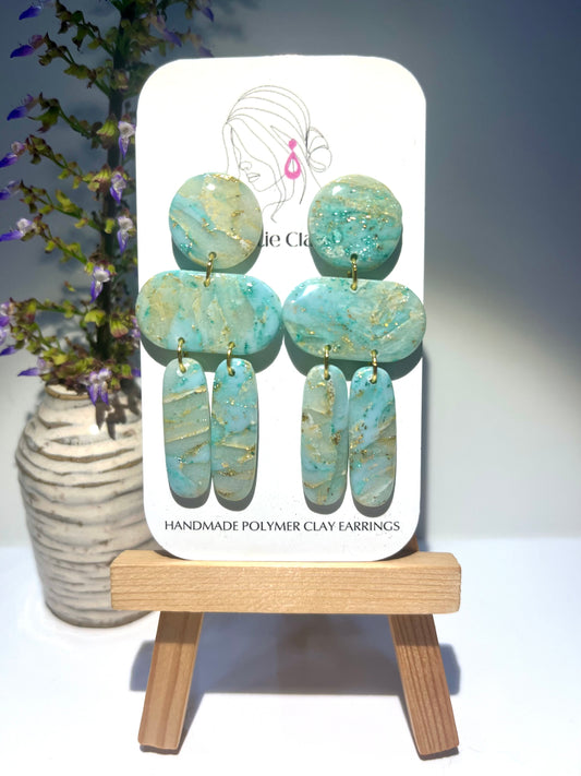 Light Turquoise Marble-Three tier dangle