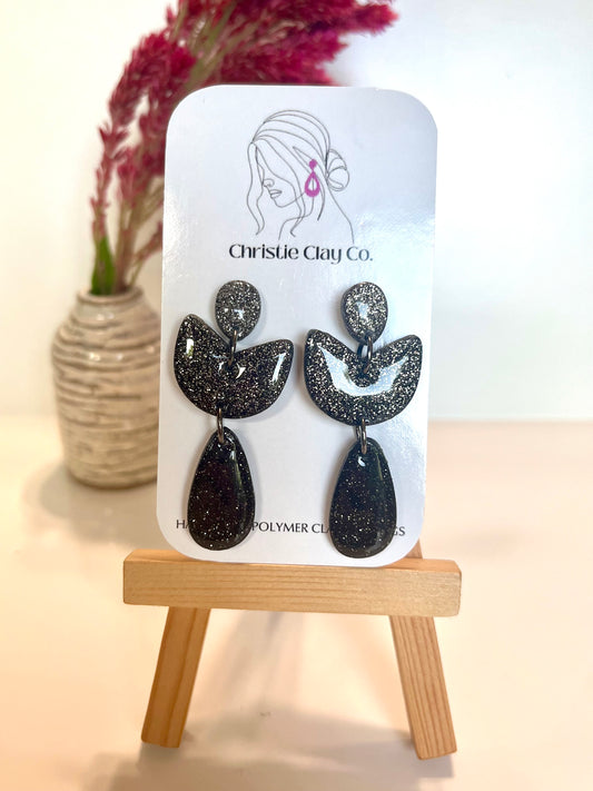 New Year’s Eve-Double drop black sparkle