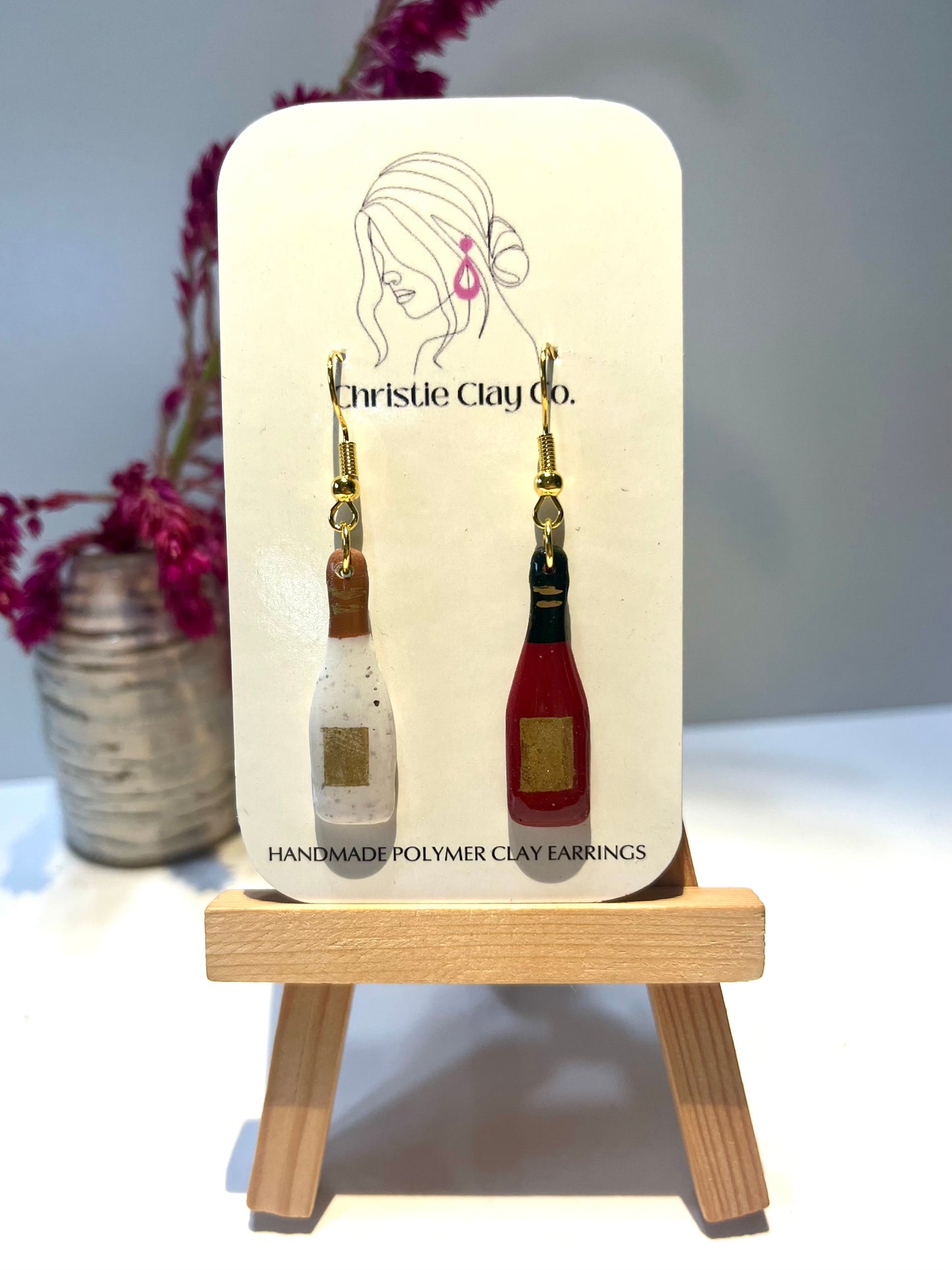 Wine bottles-white and red