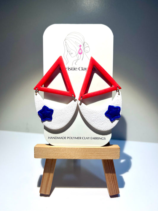 Red, White, & Blue-Triangle dangle