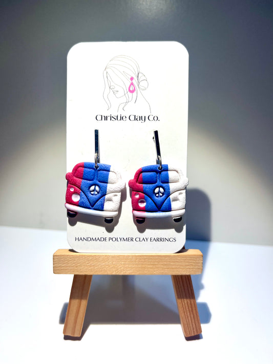 Red, White, & Blue-Hippie bus