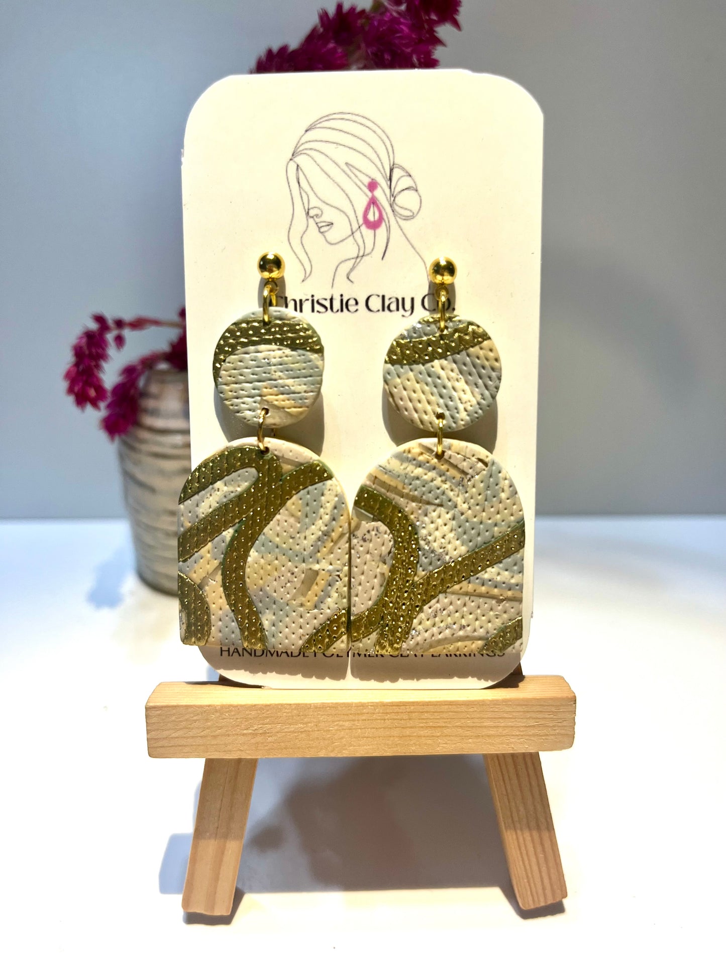 Double drop multicolor with gold accents