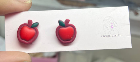Back To School Apple Studs