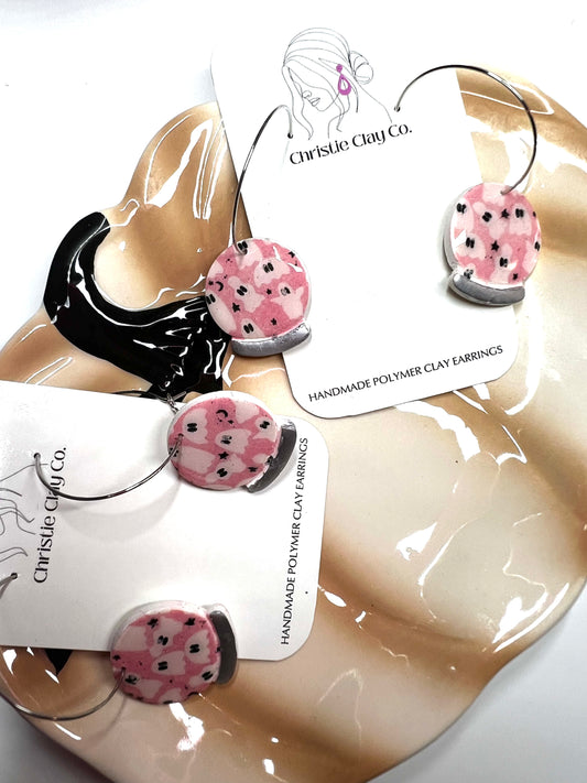 Halloween - Pink Gazing Balls with Ghosts