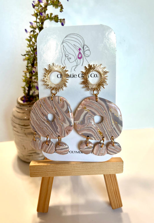 Muted swirl organic dangles