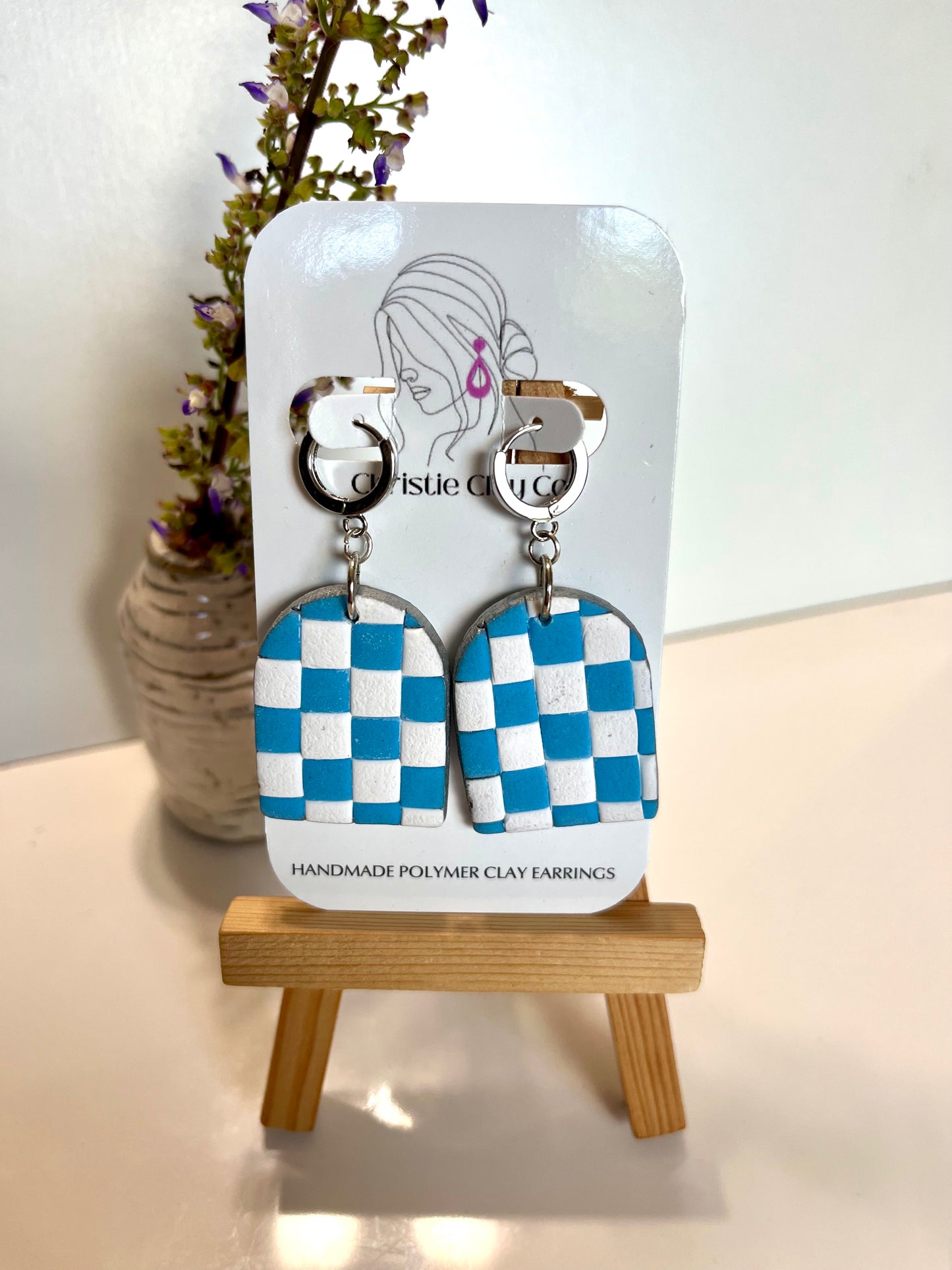 Checkered Print-Boho dangle