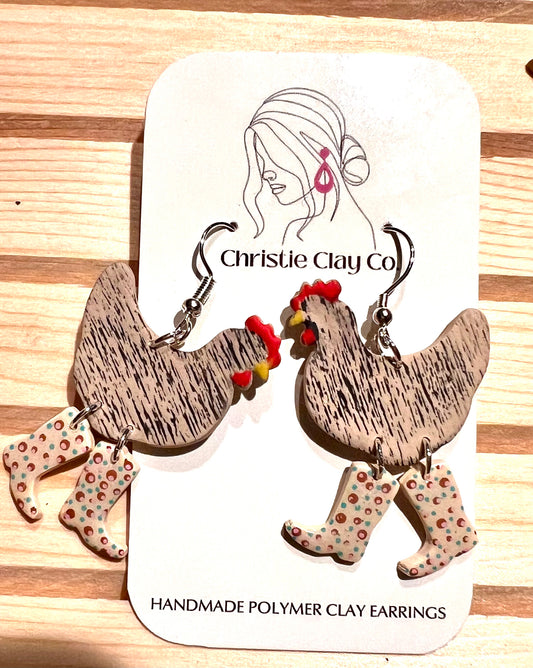 Whimsy.  Chicken with Boots