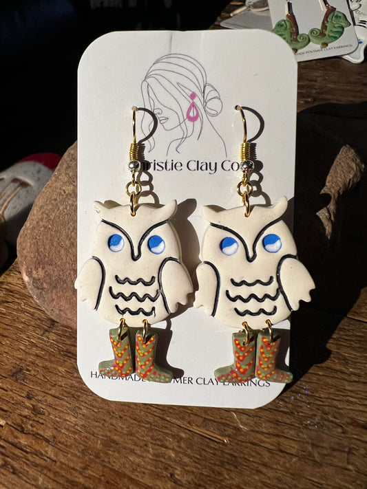 Fall - Owl with Hand Painted Boots