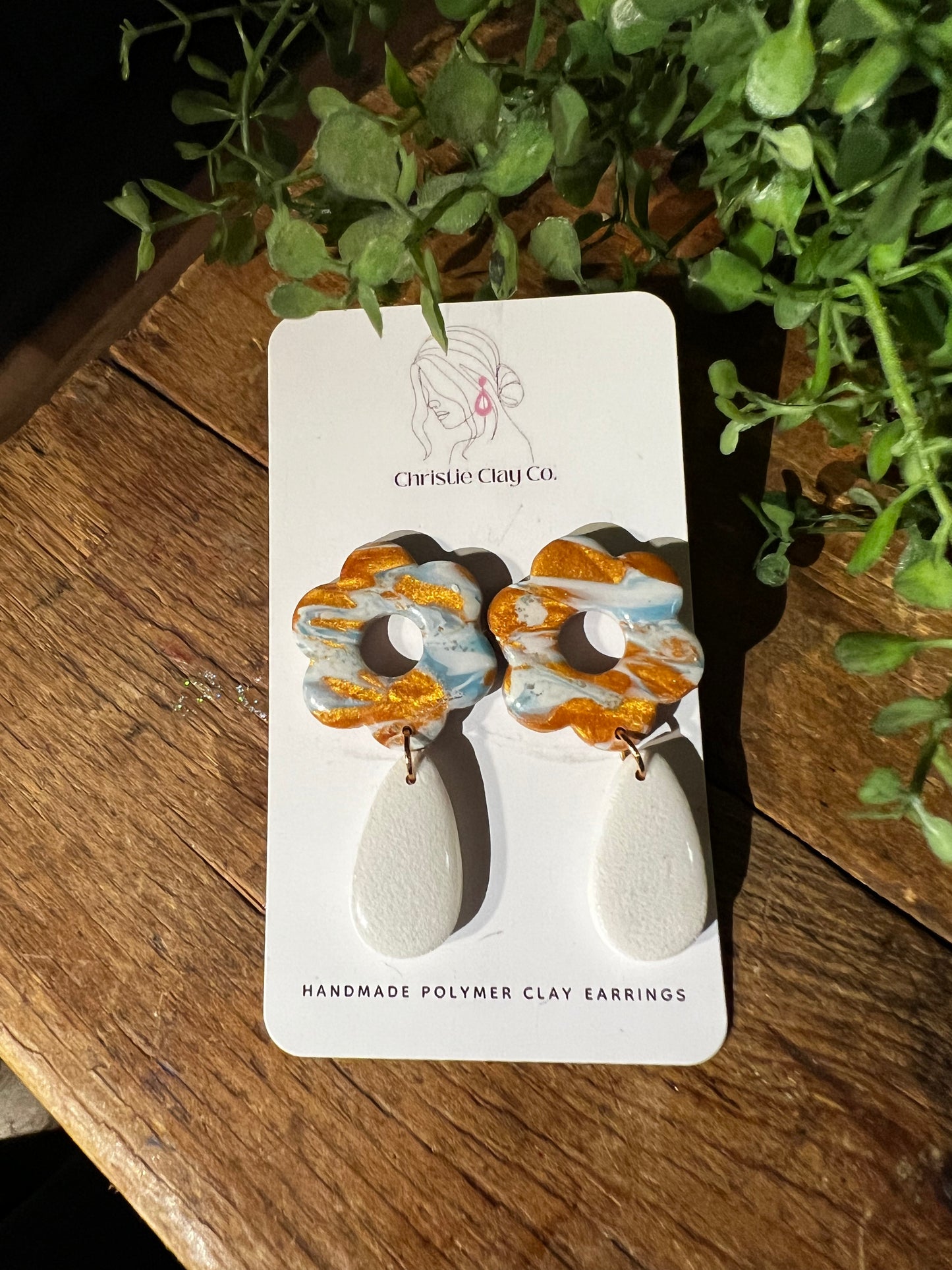 Turquoise/Bronze Collection - Floral Drop