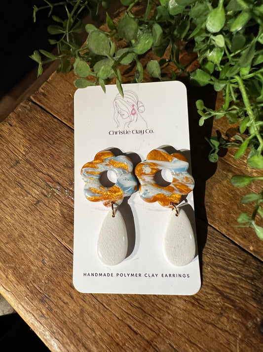 Turquoise/Bronze Collection - Floral Drop