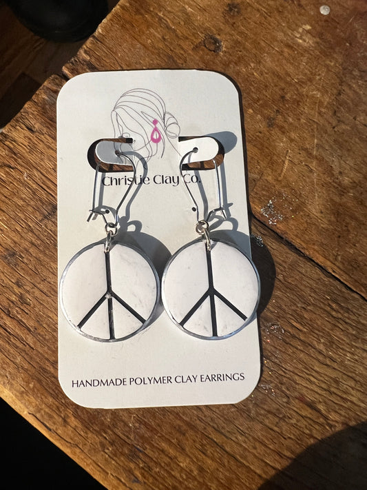 Hippie.  Peace Sign Hoops